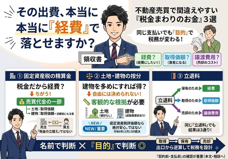 その出費、“経費”で落として大丈夫？——不動産の売買でつまずく『税金まわりのお金』3つ