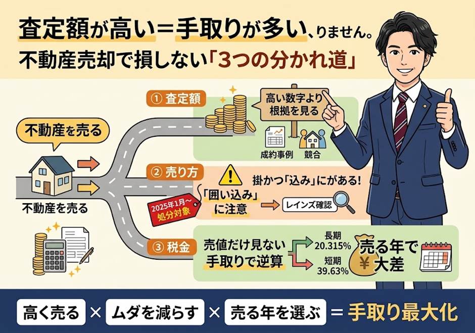 査定額が一番高い会社に頼めば、手取りも一番多い？——不動産を売るときに損しない3つの分かれ道