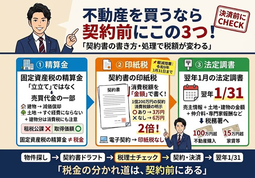 固定資産税の精算金、「立替え」だと思っていませんか？——不動産売買で契約書まわりに潜む3つの分かれ道
