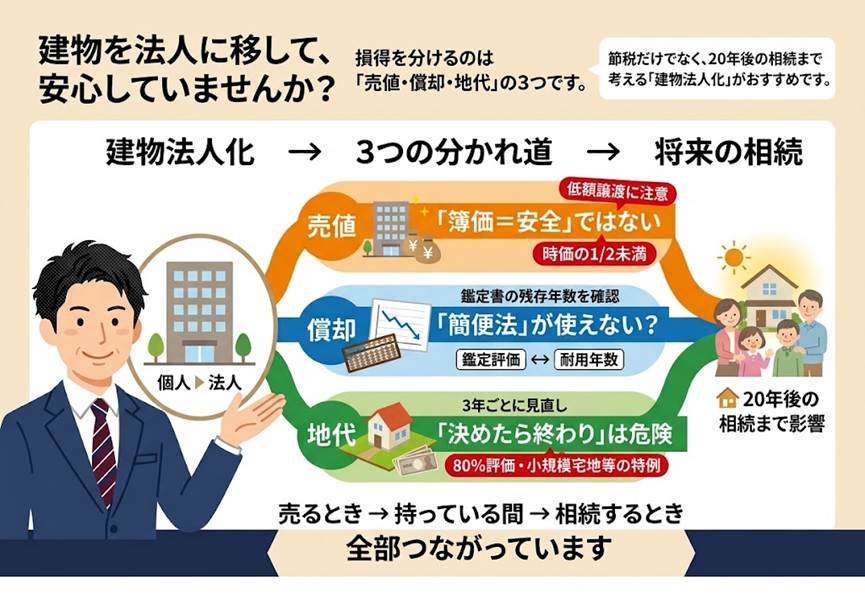 建物だけ法人に移せば所得は移る、で終わっていませんか？——建物法人化スキームで損しない3つの分かれ道