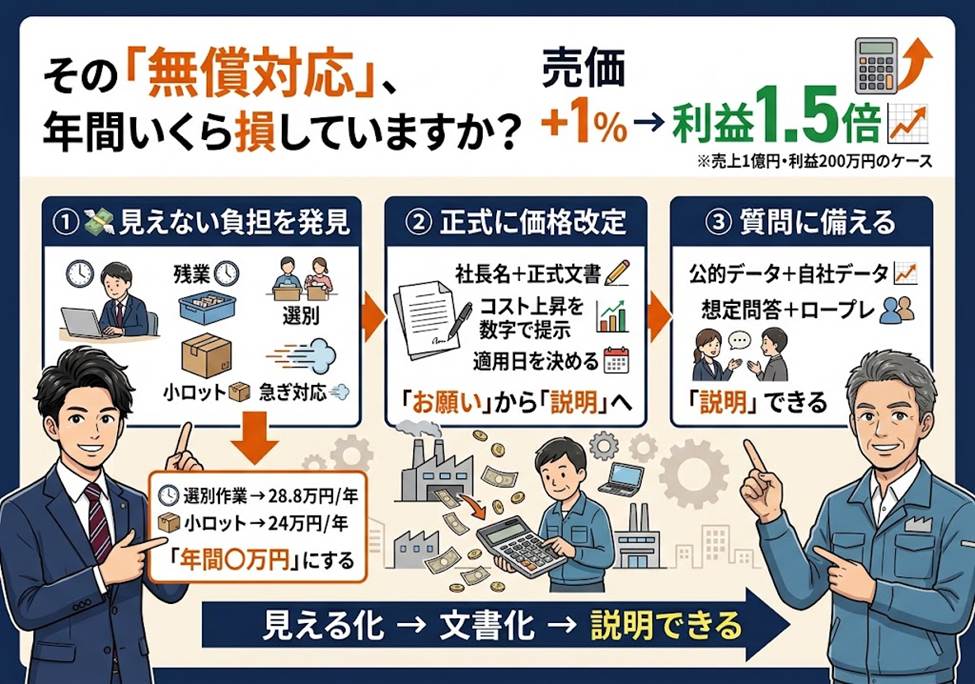 その値上げ、社内の「泣き寝入り」を金額に変えていますか？
