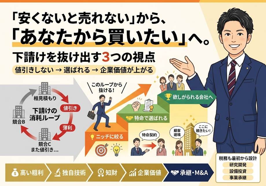 その新規事業、いつまで“下請け”のままですか──値引きせずに“選ばれる会社”になる3つの視点