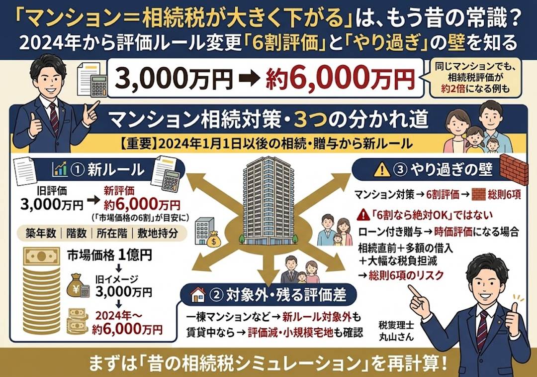 「マンションを買えば相続税は下がる」と思っていませんか？——評価の新ルールと「やり過ぎ」の壁で相続対策の結果が変わる3つの分かれ道