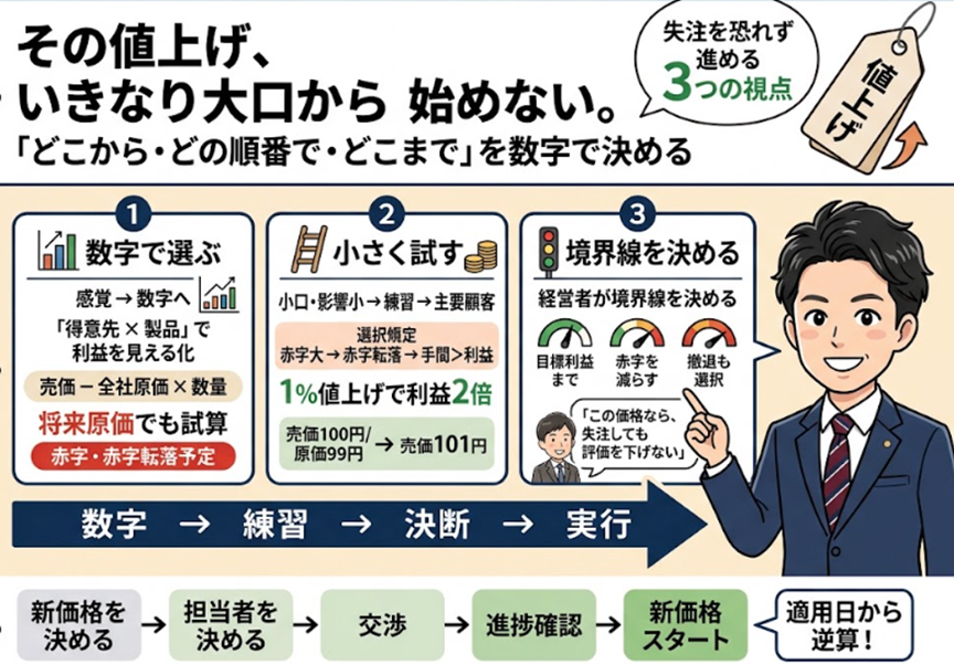 その値上げ、「どこから」始めますか？──失注を恐れずに進める対象選びと順番の3つの視点